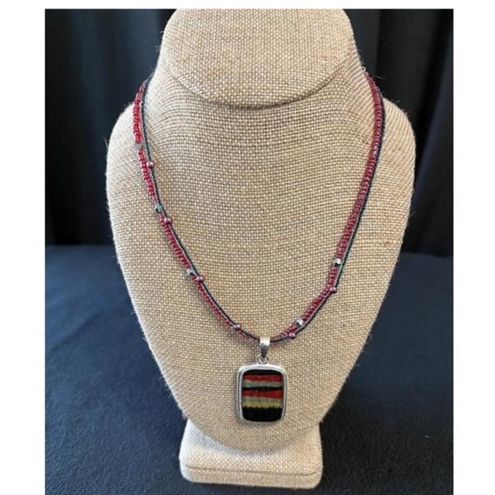 Vintage KC Signed Pendant Silver Tone